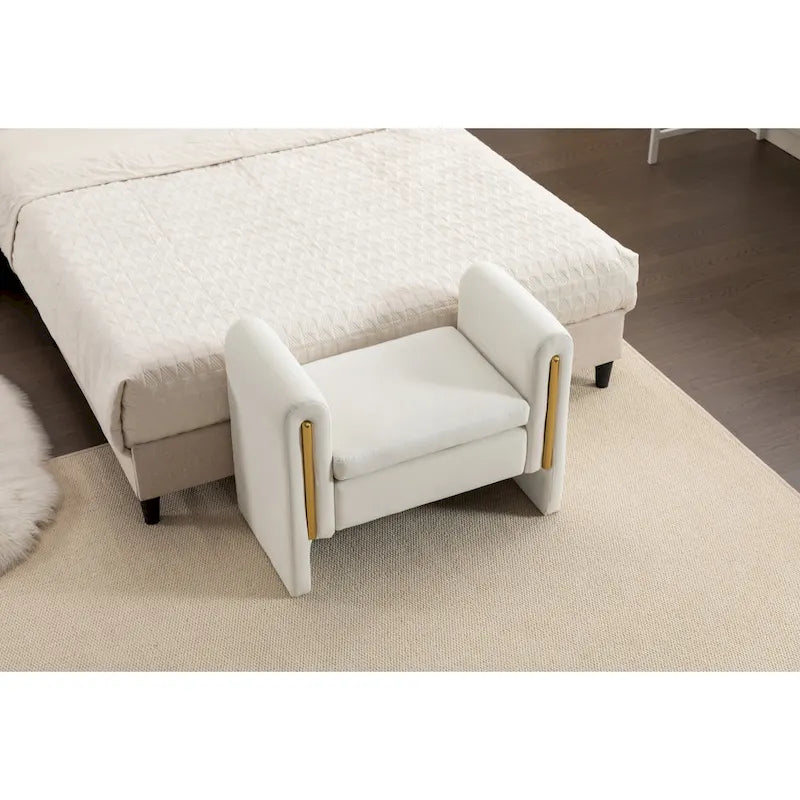 Velvet Fabric Single Bench Shoe Bench Makeup Bench For Bedroom Indoor