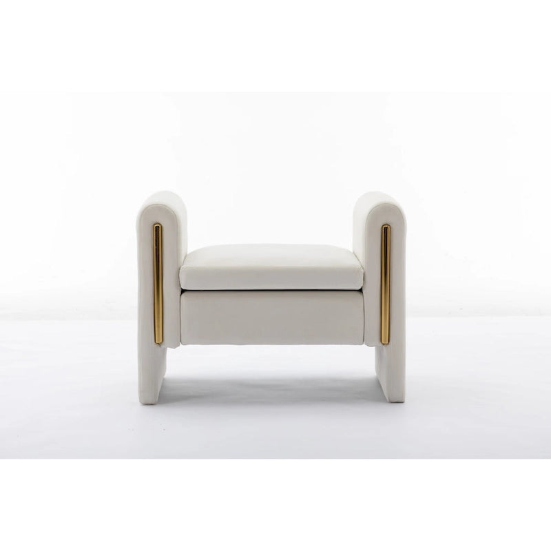 Velvet Fabric Single Bench Shoe Bench Makeup Bench For Bedroom Indoor
