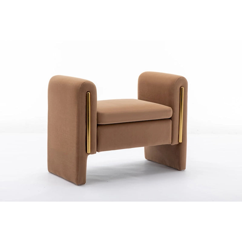 Velvet Fabric Single Bench Shoe Bench Makeup Bench For Bedroom Indoor