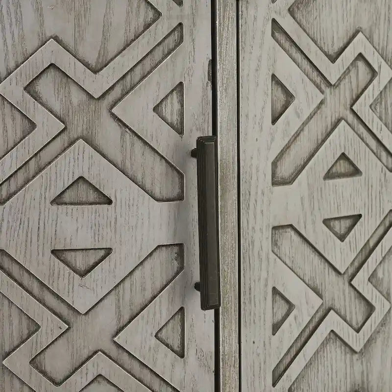 33.50 in. H Storage Cabinet with Antique Pattern Doors