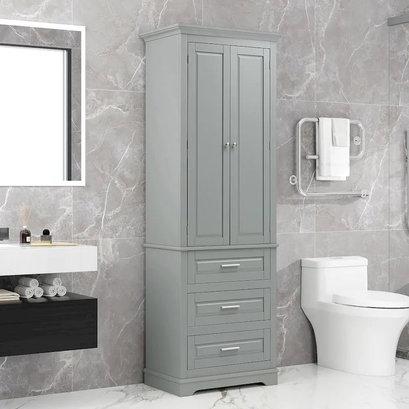 Tall Storage Cabinet with Three Drawers
