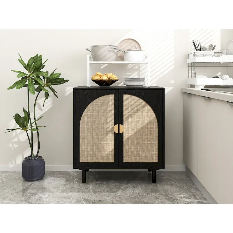 2 Doors Wood Pantry Organizer with Adjustable Laminates, Storage Cabinet for Bedroom, Living Room, Kitchen