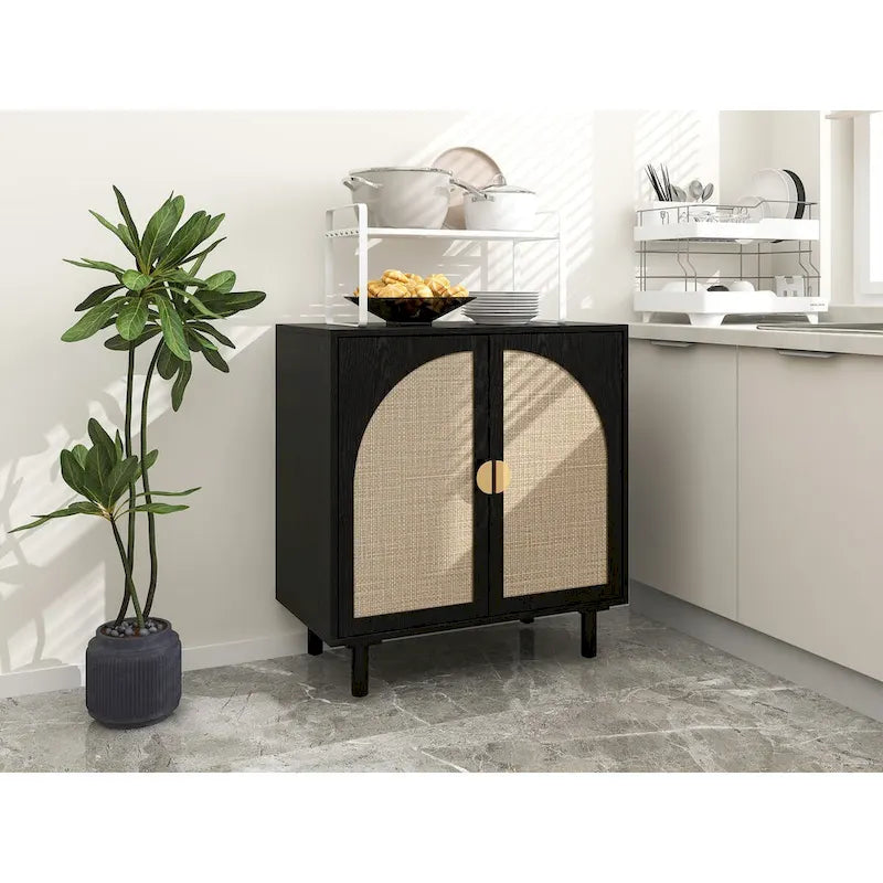 2 Doors Wood Pantry Organizer with Adjustable Laminates, Storage Cabinet for Bedroom, Living Room, Kitchen