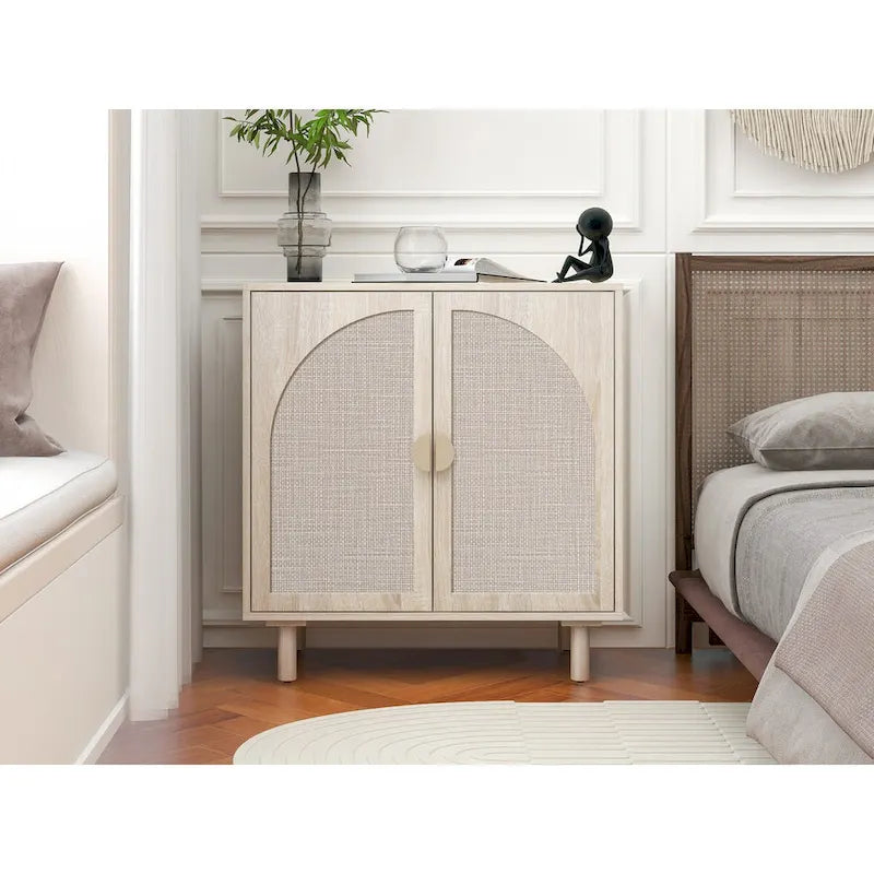 2 Doors Wood Pantry Organizer with Adjustable Laminates, Storage Cabinet for Bedroom, Living Room, Kitchen