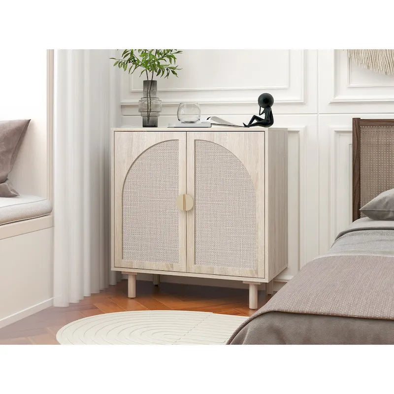 2 Doors Wood Pantry Organizer with Adjustable Laminates, Storage Cabinet for Bedroom, Living Room, Kitchen