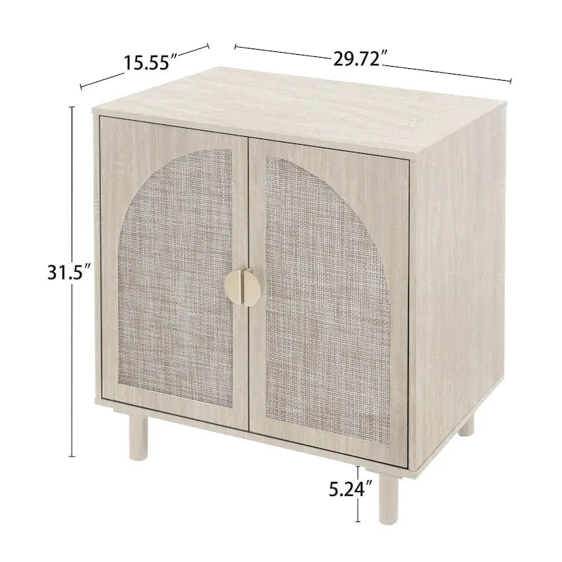 2 Doors Wood Pantry Organizer with Adjustable Laminates, Storage Cabinet for Bedroom, Living Room, Kitchen