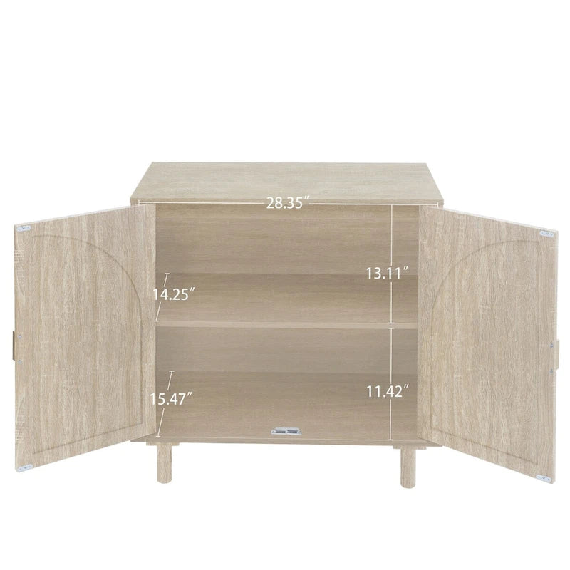 2 Doors Wood Pantry Organizer with Adjustable Laminates, Storage Cabinet for Bedroom, Living Room, Kitchen