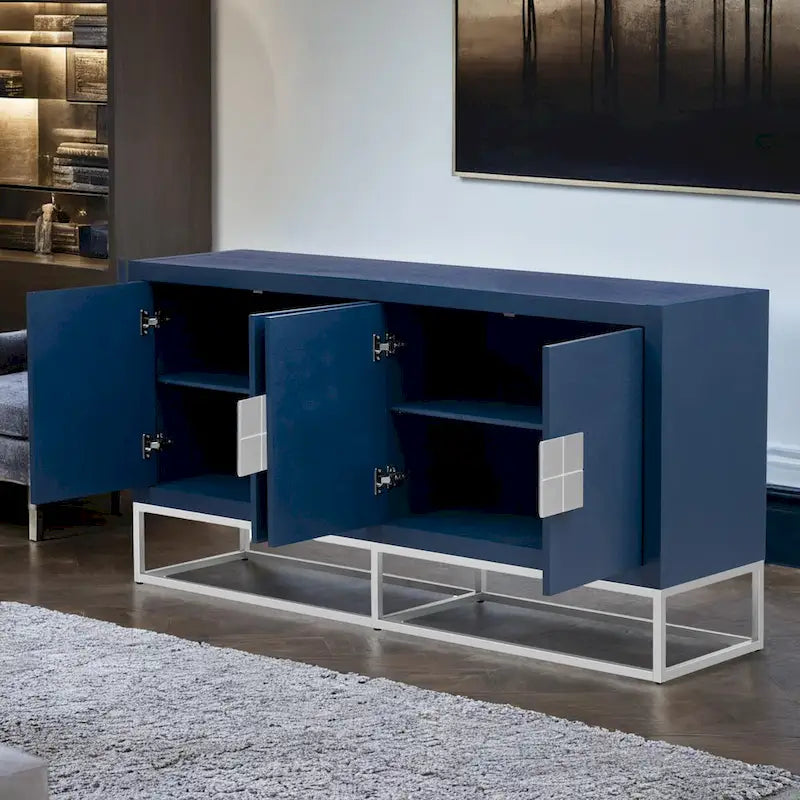Light Luxury Designed Cabinet with Unique Support Legs and Adjustable Shelves, Suitable for Living Rooms, Corridors