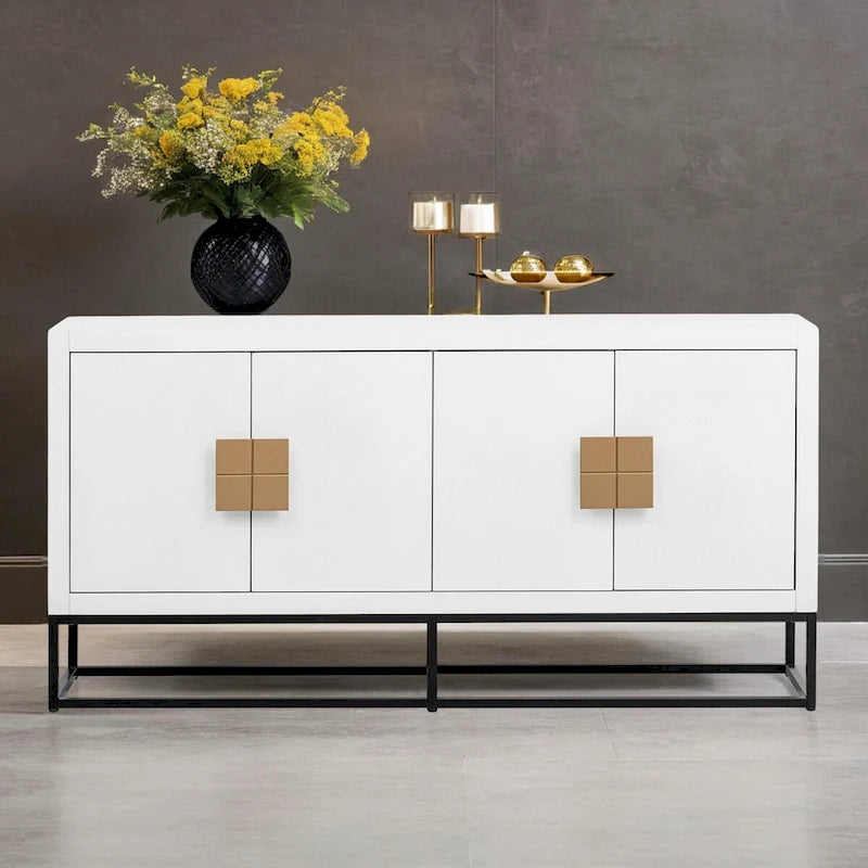 Light Luxury Designed Cabinet with Unique Support Legs and Adjustable Shelves, Suitable for Living Rooms, Corridors