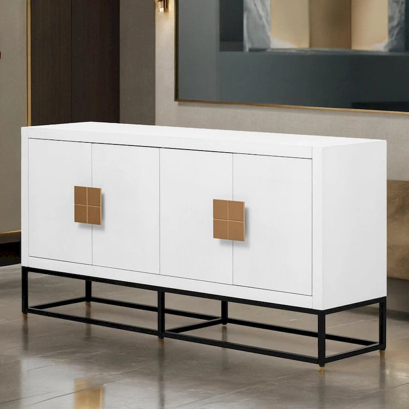 Light Luxury Designed Cabinet with Unique Support Legs and Adjustable Shelves, Suitable for Living Rooms, Corridors