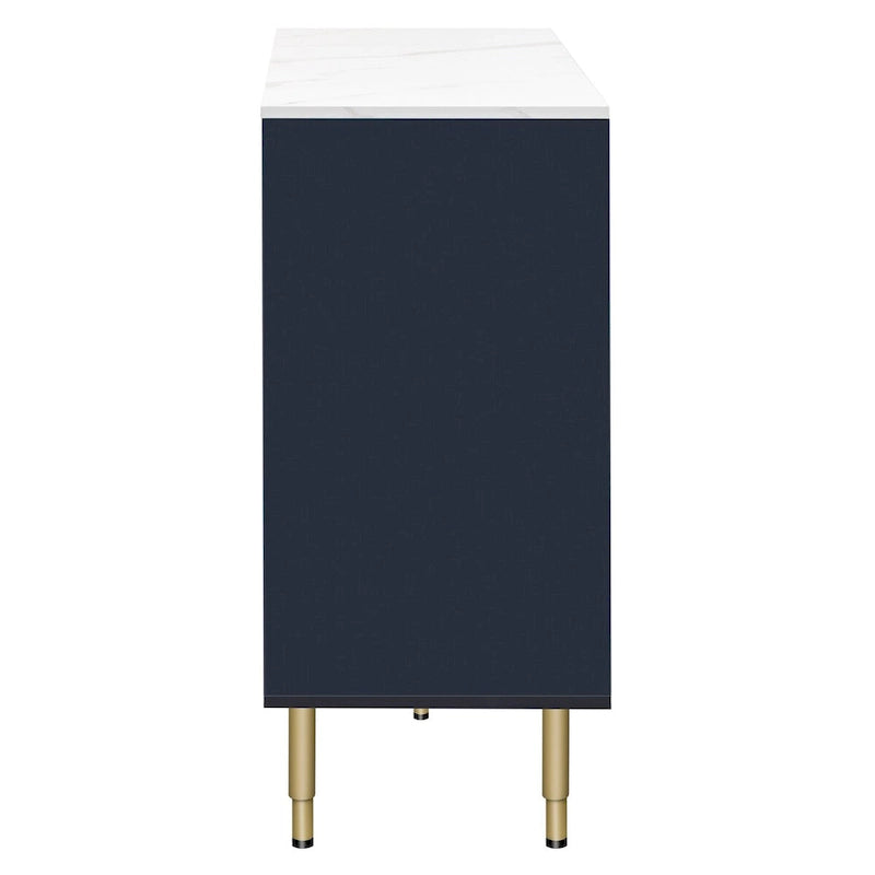 Modern Sideboard with Metal Legs and Handles - 60W x 16D x 36H