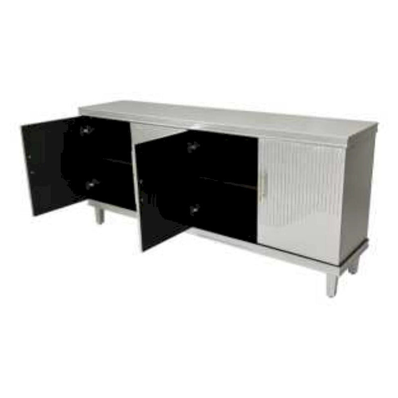 70.07Large 4-Door Cabinet, Modern Storage Cabinet Sideboard with Adjustable Shelves, Wood Accent Cabinet Buffet Cabinet