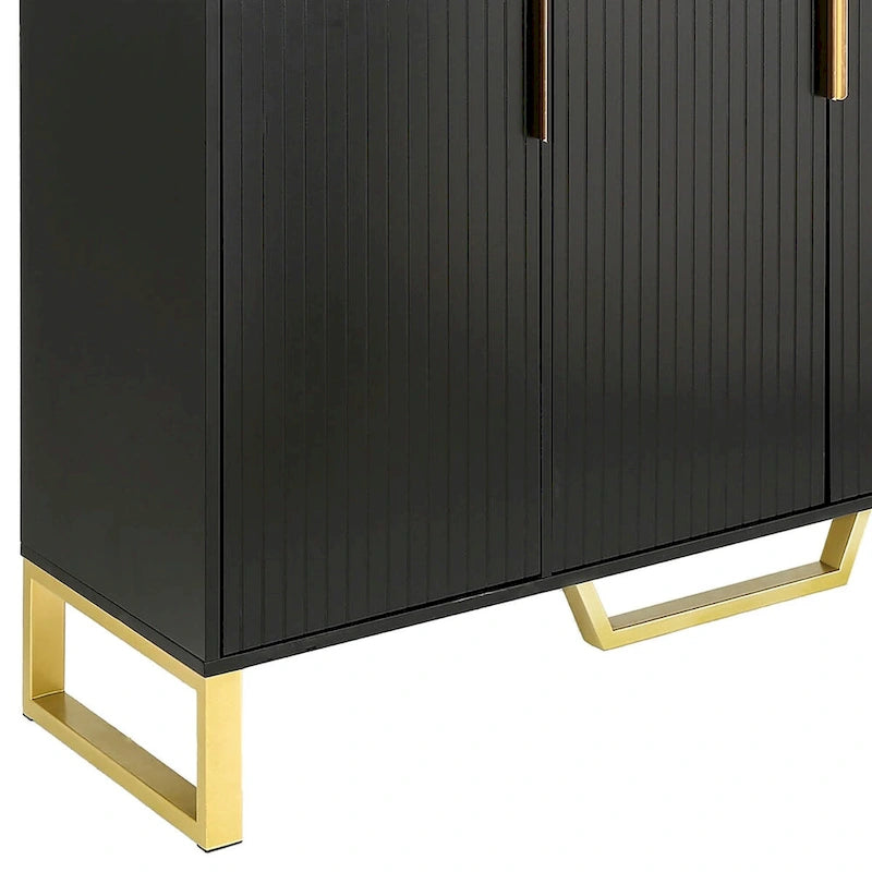 Modern Stylish Freestanding Wooden Sideboard with Imitation Marble Sticker TableTop