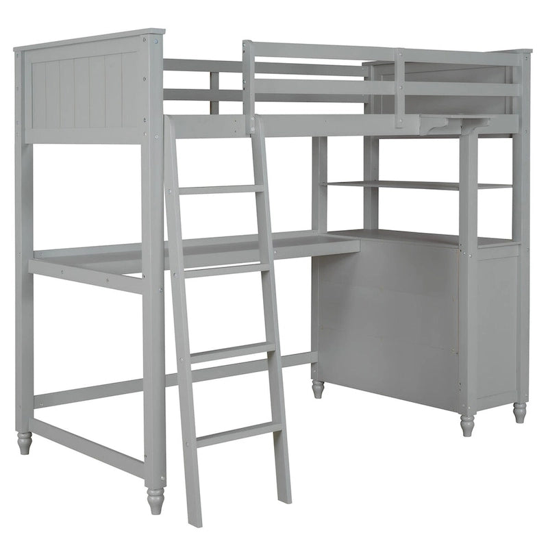 Twin size Loft Bed with Drawers and Desk