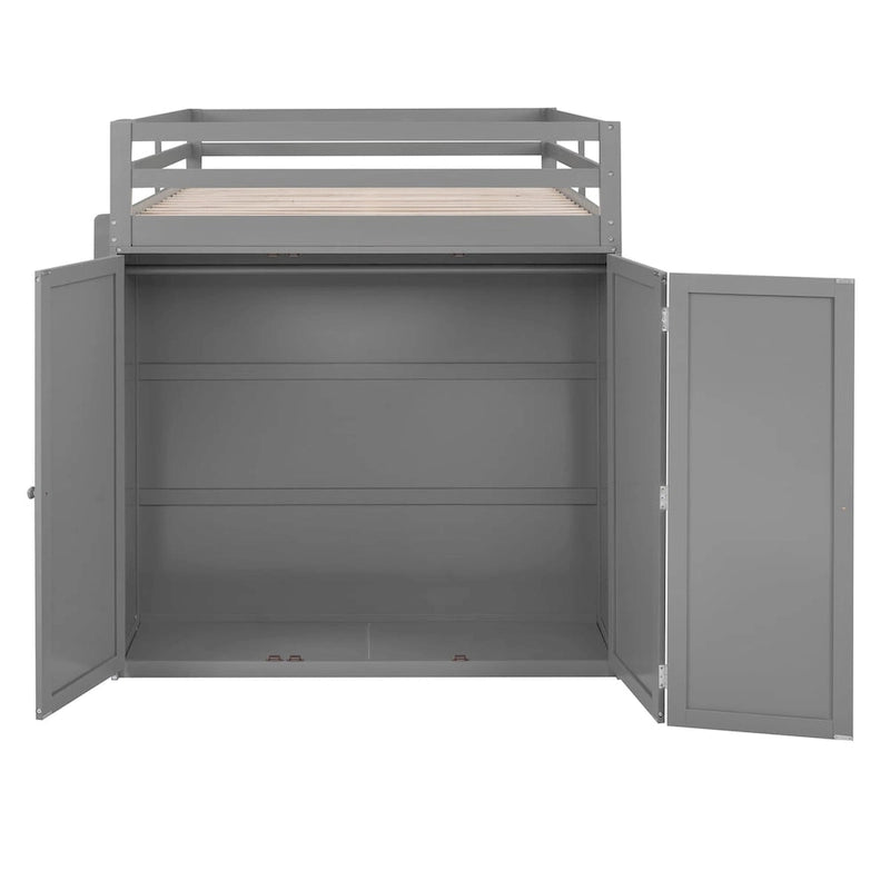 Multi-Functional Twin/Full Size Loft Bed with Drawers, Desk, Wardrobe - Space-Saving Study Area