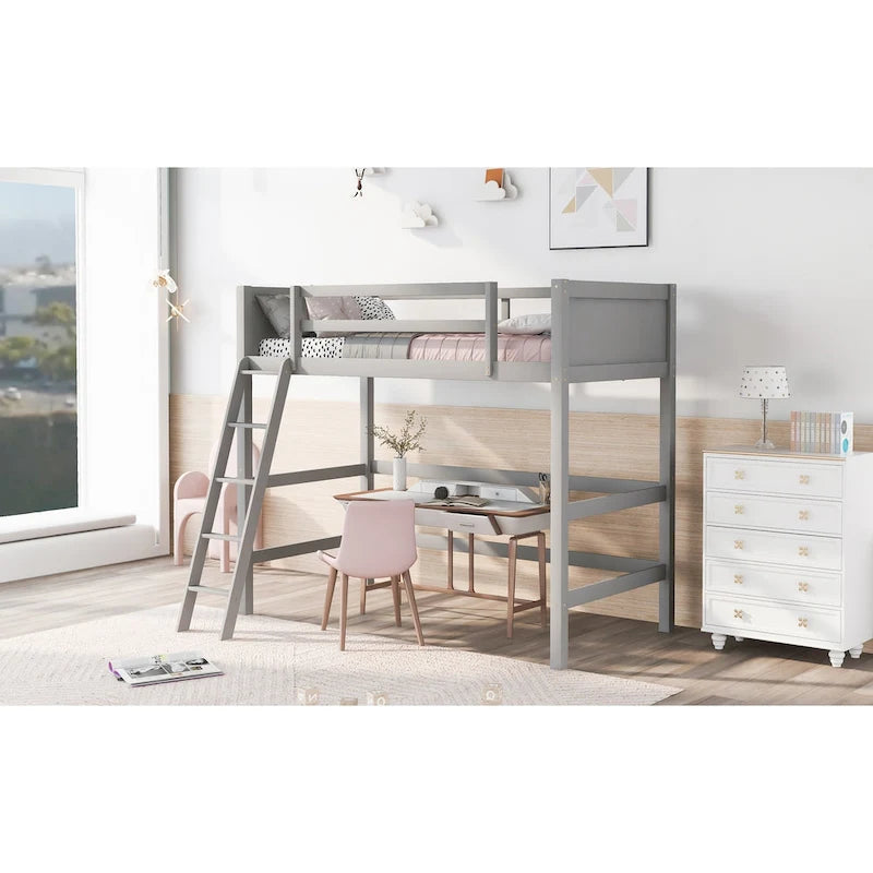 Twin Size Loft Bed with Ladder