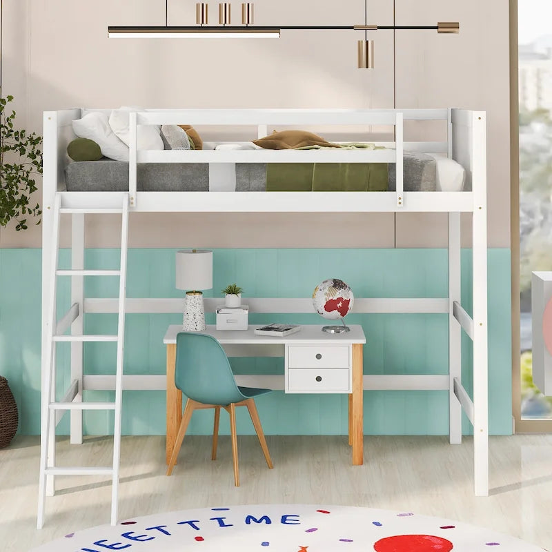 Twin Size Loft Bed with Ladder