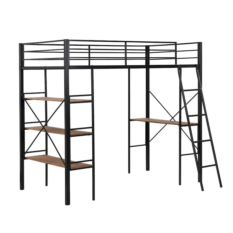 Twin Size Metal Loft Bed