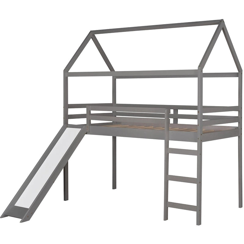 Twin Loft Bed with Slide House Bed with Slide