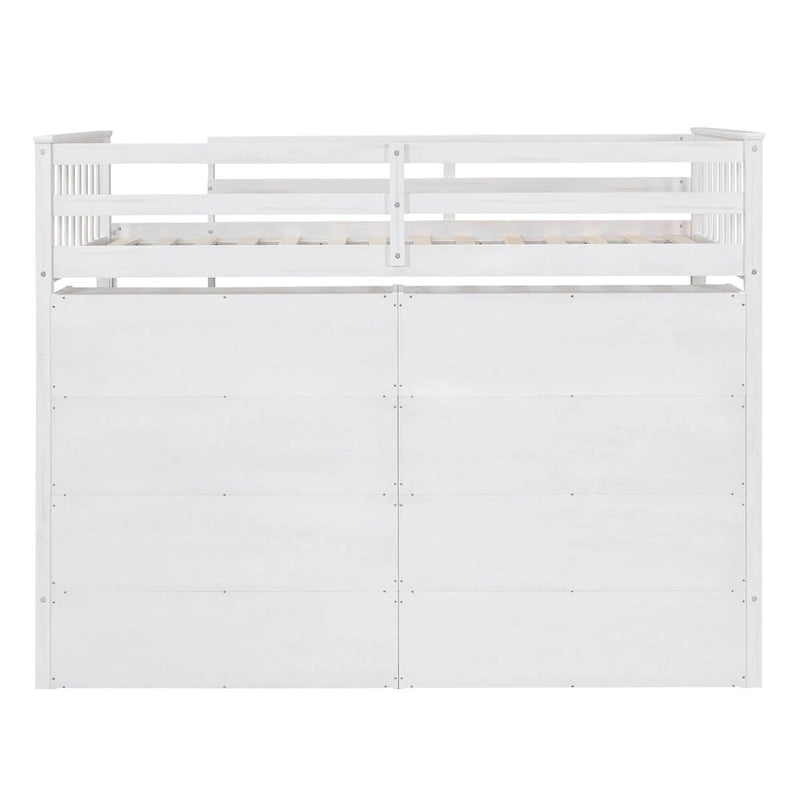 Nestfair Twin Size Loft Bed with 8 Open Storage Shelves and Built-in Ladder