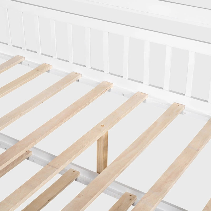 Wooden Full Size House Bed with Twin Size Trundle