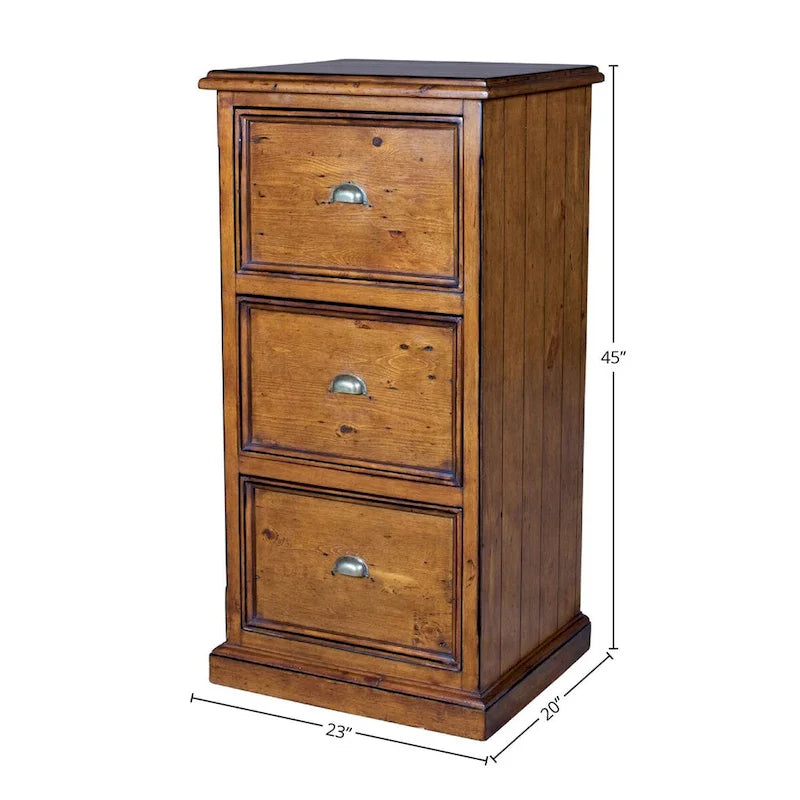 Dexter 23 Wide 3-Drawer Reclaimed Pine File Cabinet