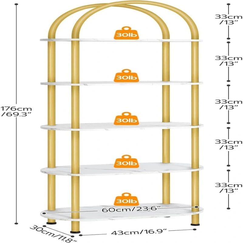 5 Tier Open Bookshelf