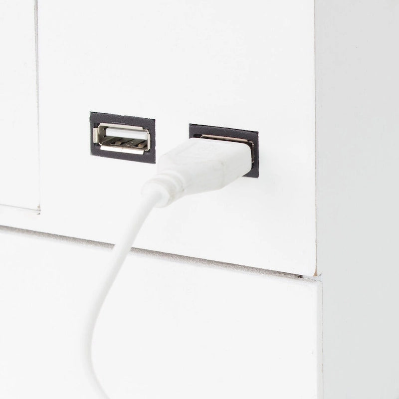 All-in-One USB charging 5 Compartments Desk Organizer - White
