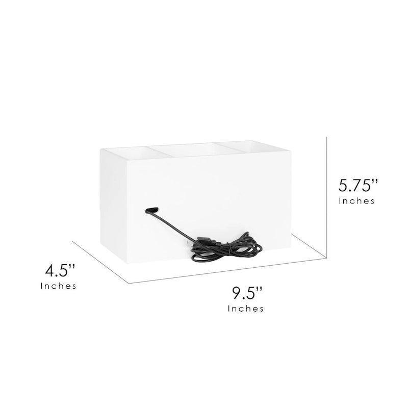 All-in-One USB charging 5 Compartments Desk Organizer - White