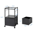 Mobile Vertical File Cabinet with Filing Holders, Printer Stand with Open Storage Shelf, fits A4 or Letter Size for Home Office