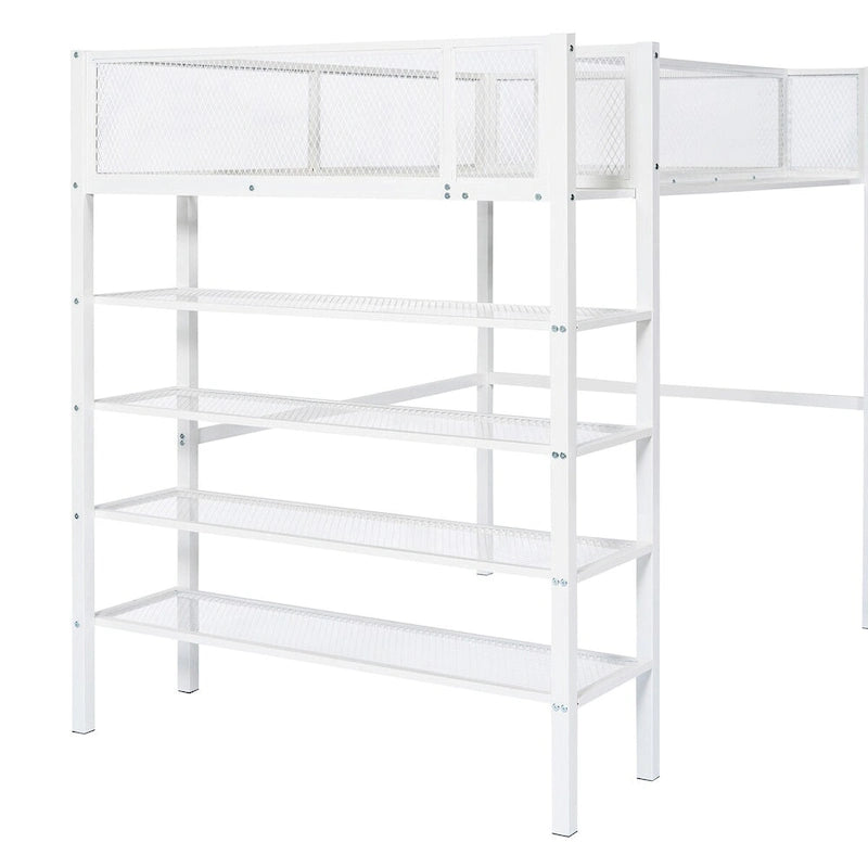 Modern Style Twin Size Multi-functional Loft Bed with Storage