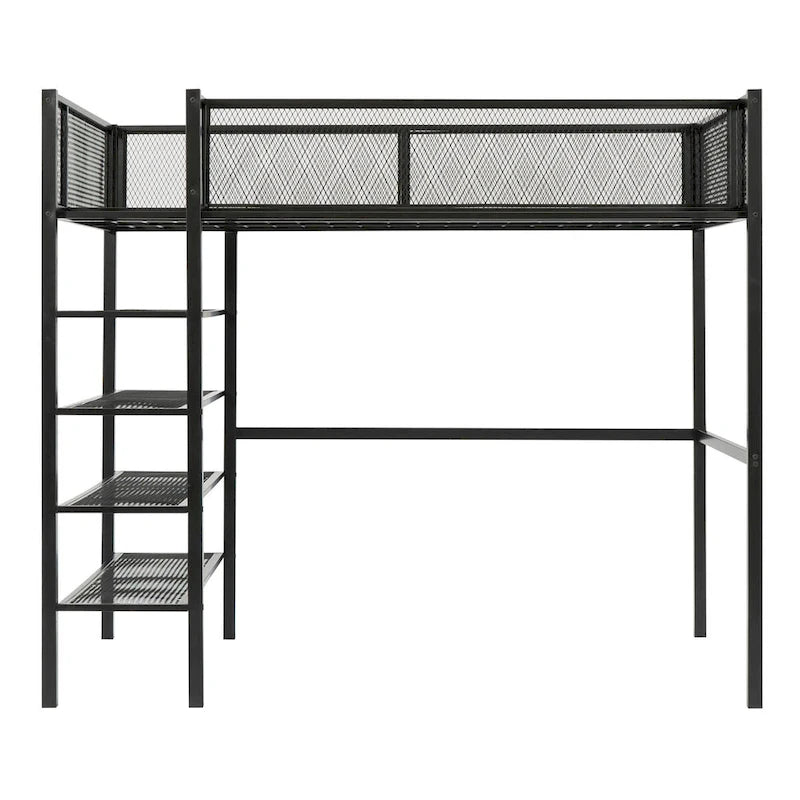 Modern Style Twin Size Multi-functional Loft Bed with Storage