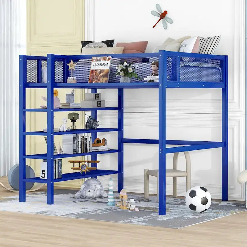Modern Style Twin Size Multi-functional Loft Bed with Storage