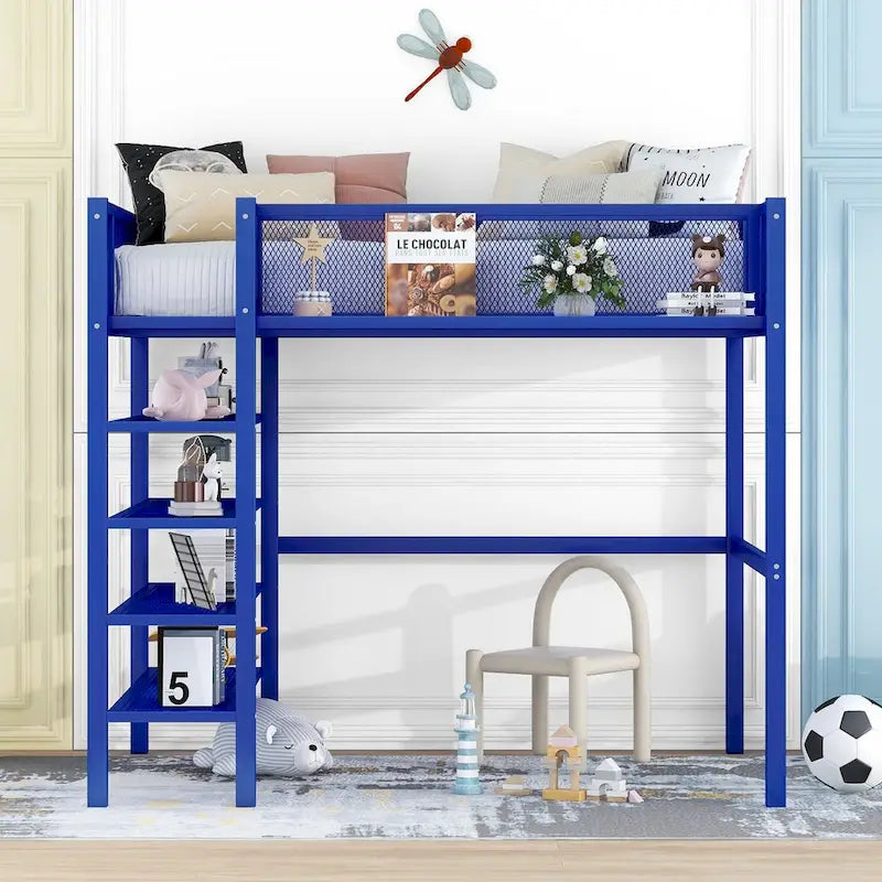 Modern Style Twin Size Multi-functional Loft Bed with Storage