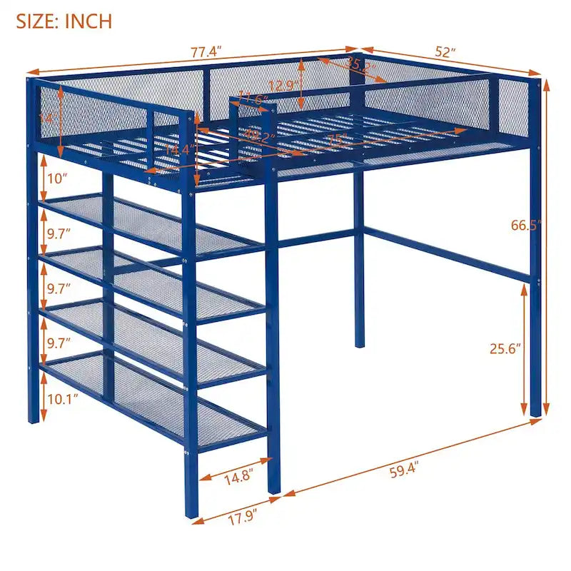 Modern Style Twin Size Multi-functional Loft Bed with Storage