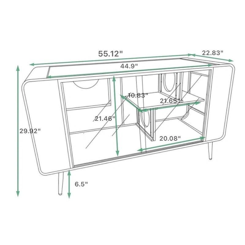 55.12 Spacious Cat House with Tempered Glass