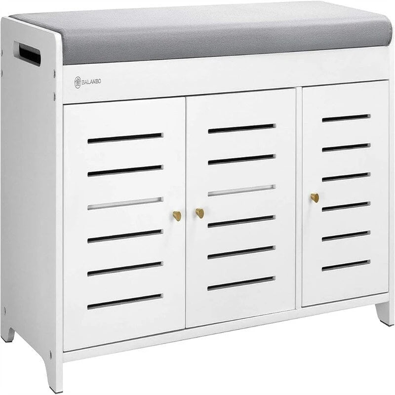 Shoe Storage Bench Shoe Cabinet - 13.7D x 39.4W x 19.9H
