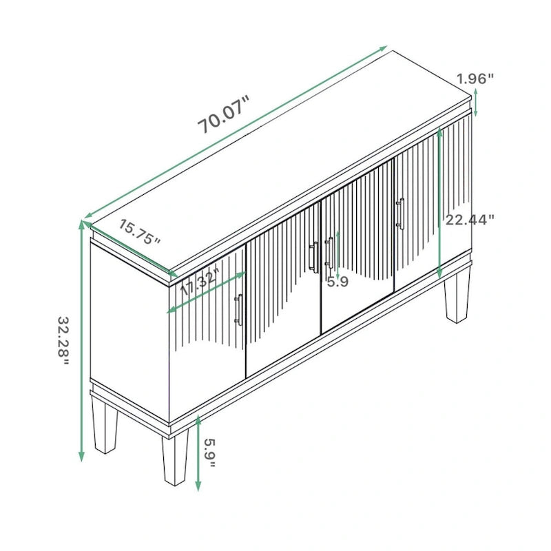 4-Door Cabinet,for Living Room,Kitchen,Bedroom