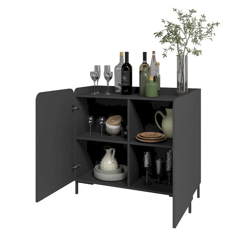 Manhattan Comfort Mid-Century Modern Bogardus Accent Cabinet Set of 2