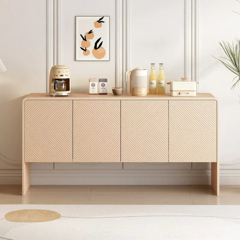 Minimalist Style 60 Inch Large Sideboard with 4 Doors