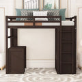 Twin size Loft Bed with Drawers,Desk,and Wardrobe