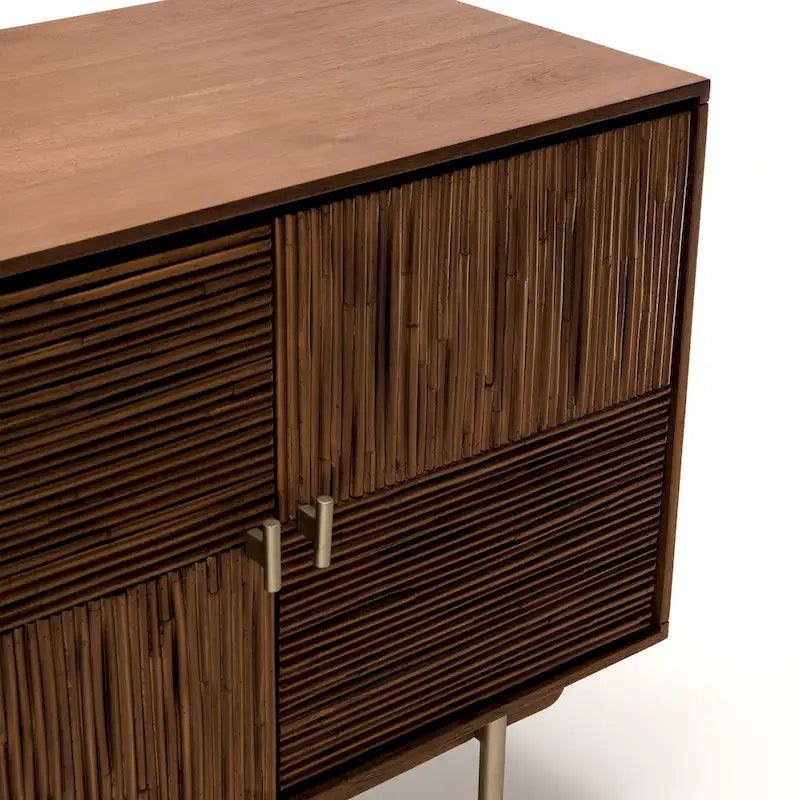 Studio London Drawers Acacia Wood and Rattan Furniture Storage