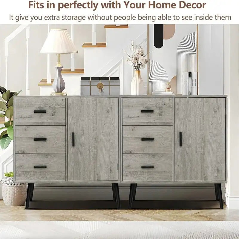 Storage Cabinet with Rattan Door 3 Drawers - 11.8D x 31.5W x 30.7H