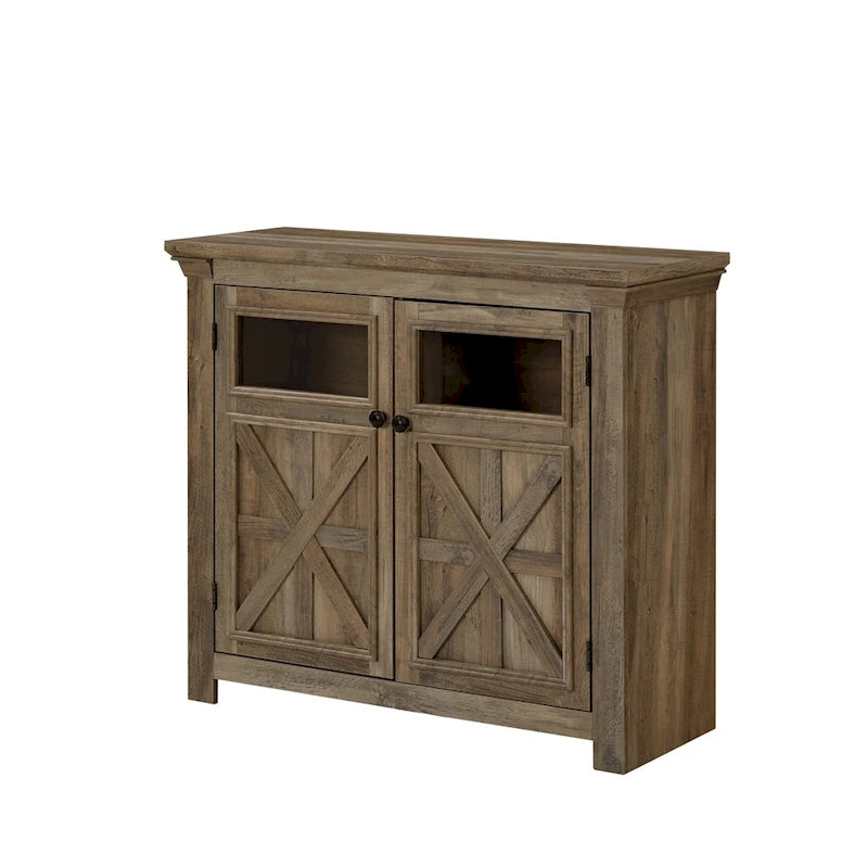 Wood Buffet Cabinet with 2 Doors and Metal Handle