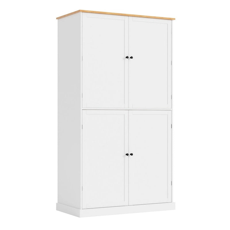 40.2x20x71.3inch High Freestanding Kitchen Pantry Large Cupboard Storage Cabinet with 2 Drawers, 2 Adjustable 8 Door Shelves