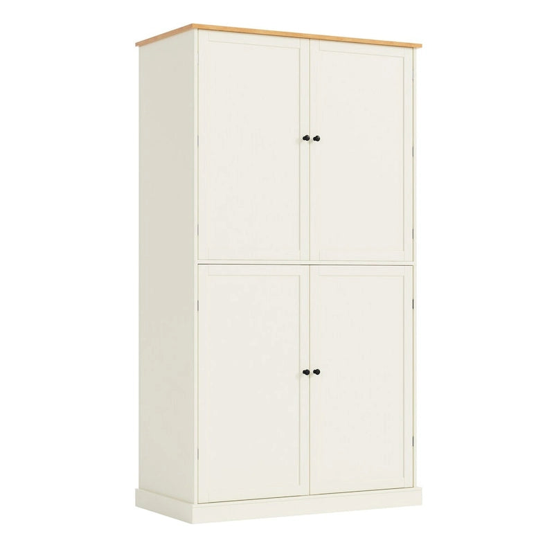 40.2x20x71.3inch High Freestanding Kitchen Pantry Large Cupboard Storage Cabinet with 2 Drawers, 2 Adjustable 8 Door Shelves
