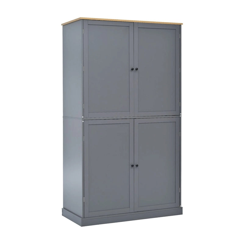 40.2x20x71.3inch High Freestanding Kitchen Pantry Large Cupboard Storage Cabinet with 2 Drawers, 2 Adjustable 8 Door Shelves