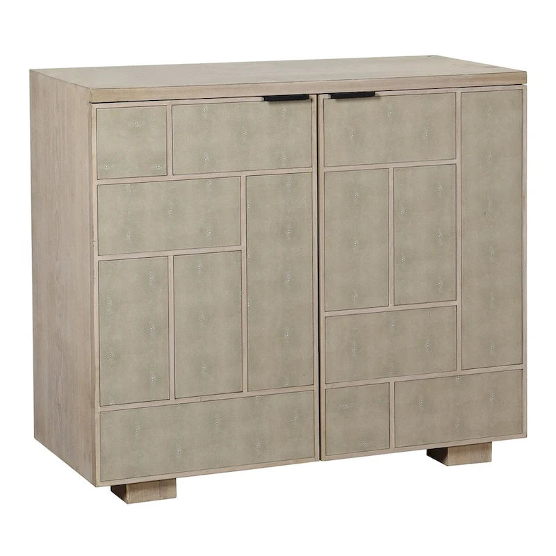 Adeline Cabinet - Two Shagreen Finished Doors - Light Cream Finish