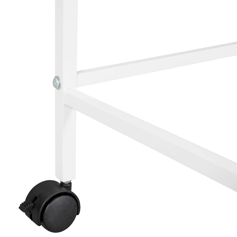 Twin Over Low Loft Bed Frame with Rolling Desk and Shelves,Twin Size Metal Bed with Steel Slat Supports,for Teens Kids Child