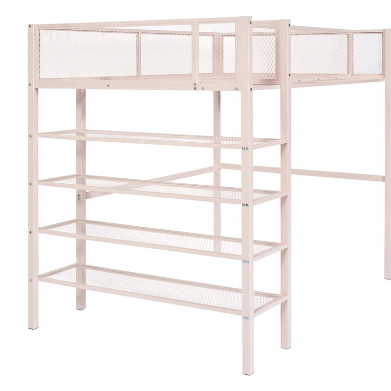 Pink Modern Style Multi-functional Loft Bed